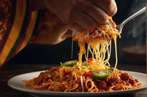 Une personne savourant la saveur d'une enchilada épicée