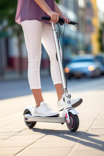 une personne sur un scooter dans une rue de la ville