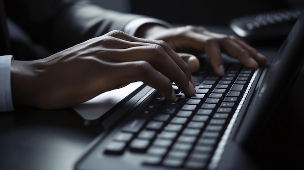 Une personne tapant sur un clavier avec le mot ordinateur à l'écran.