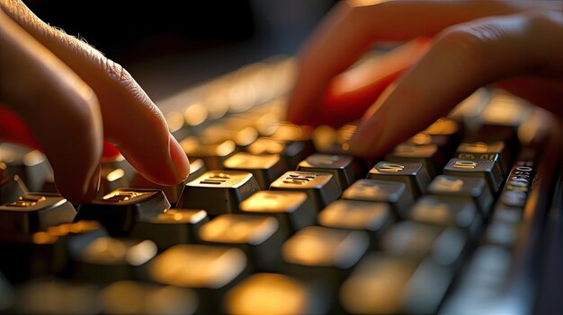 Une personne tapant sur un clavier