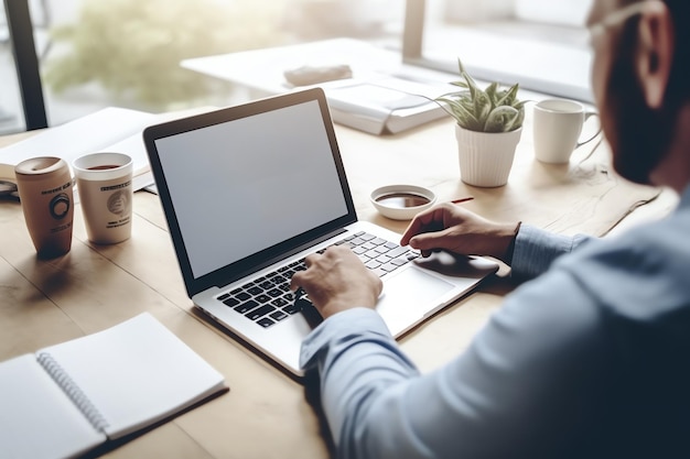 Une personne tapant sur un ordinateur portable