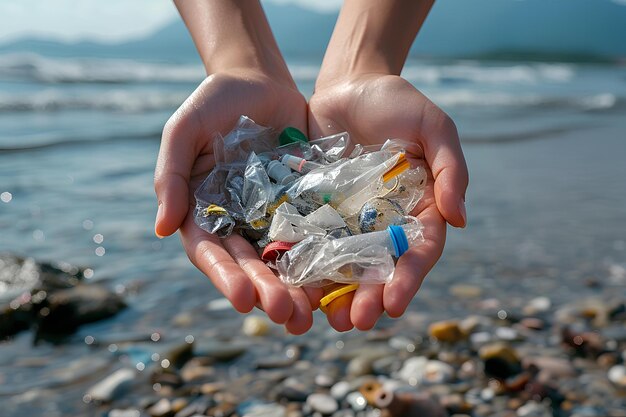 Une personne tenant une bouteille en plastique