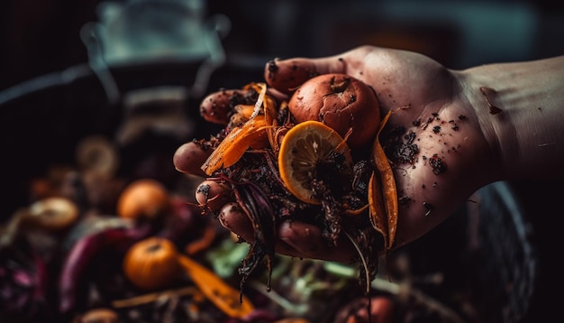 Une personne tenant des légumes dans ses mains