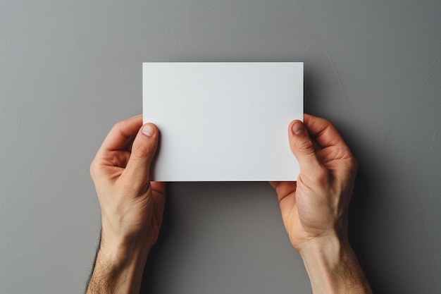 une personne tenant un morceau de papier blanc dans ses mains