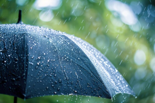 Personne tenant un parapluie sous la pluie