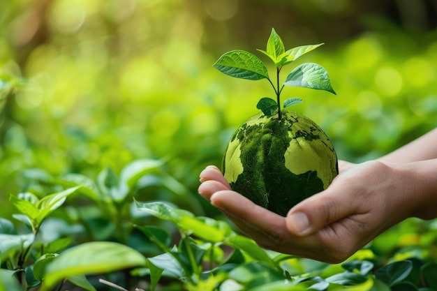 Une personne tenant une pastèque avec une plante qui en pousse