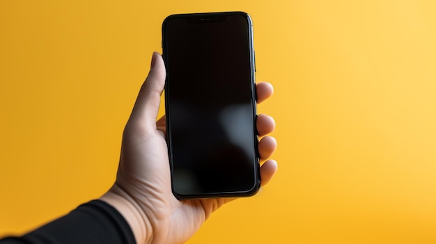 Une personne tenant un téléphone sur lequel est écrit « le dos »