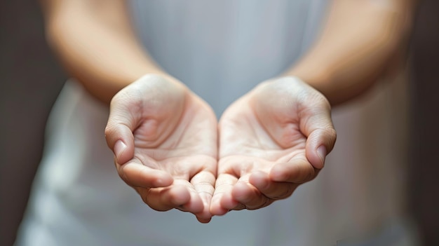 Personne tendant les mains en l'air