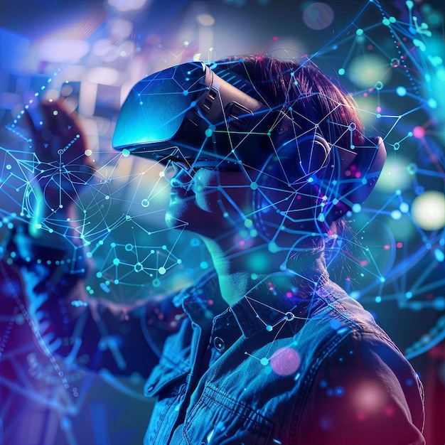 une personne utilisant des googles VR et AR