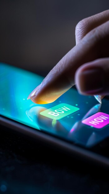 Photo une personne utilise un téléphone avec le mot b sur l'écran