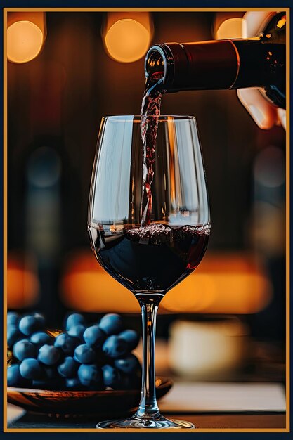 Photo une personne verse du vin dans un verre à vin.