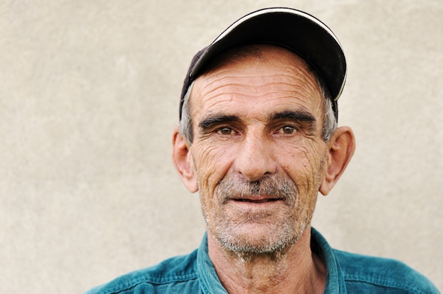 Personnes âgées, Vieux, Homme Mûr Avec Un Chapeau, Portrait