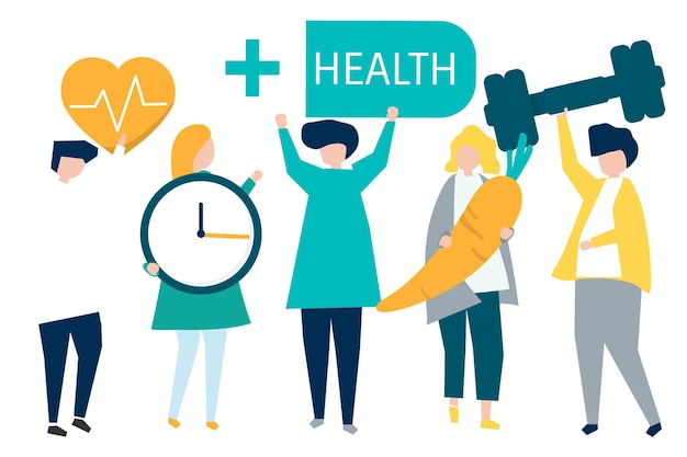 Des personnes en bonne santé png clipart des avatars de la communauté conscients de la santé illustration sur un fond transparent