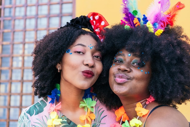 Des personnes costumées profitent de la fête du carnaval brésilien dans la rue