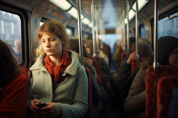 Personnes dans les transports en commun