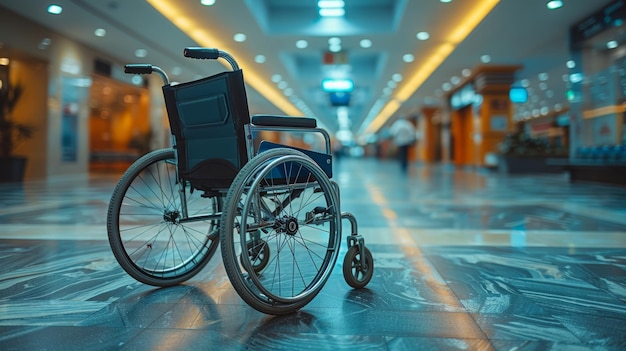Des personnes en fauteuil roulant En fauteuils roulants dans le couloir