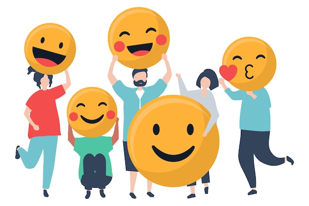 Des personnes heureuses illustration png dessin plat caractères fond transparent
