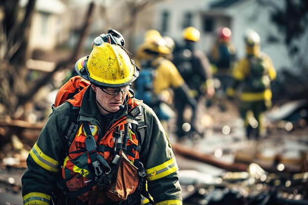 Les personnes impliquées dans les interventions d'urgence et les secours en cas de catastrophe, comme les inondations après une tempête