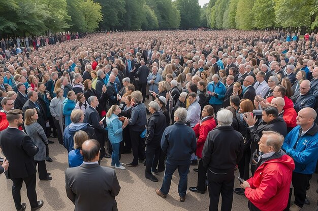 Photo personnes prenant part à un événement de haut protocole