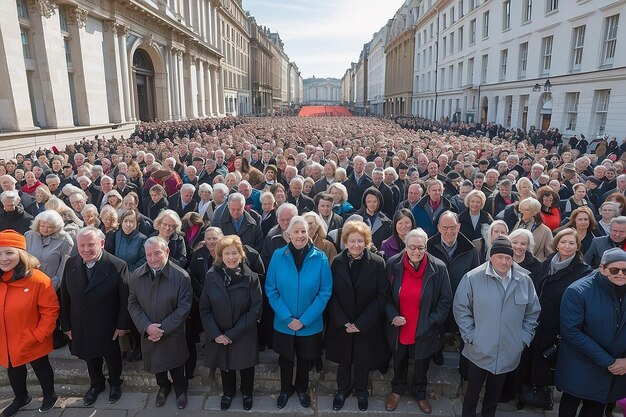 Photo personnes prenant part à un événement de haut protocole