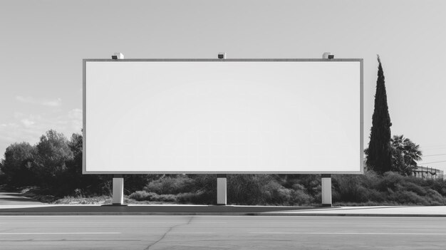 Perspective frontale d'un modèle de panneau d'affichage blanc vide pour votre promotion