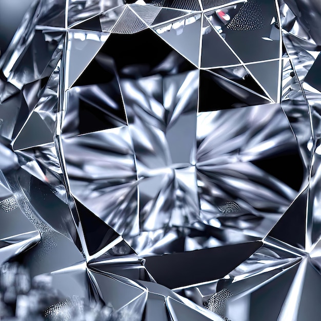 Une perspective macro du scintillement lustré des diamantsxA