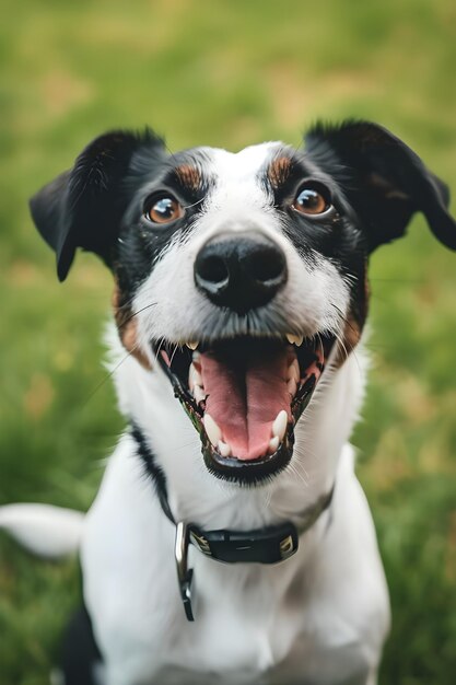 Photo petal joue une belle bannière de printemps capturant la joie d'un chien heureux