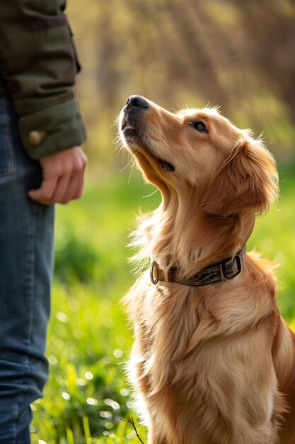 Photo petal joue une belle bannière de printemps capturant la joie d'un chien heureux