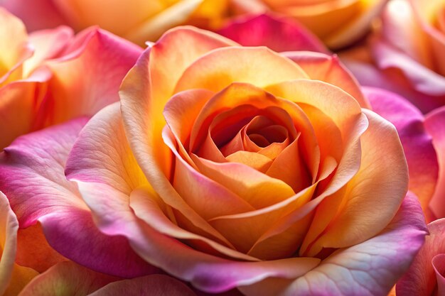 pétales délicats et couleurs vives de roses dans un plan rapproché