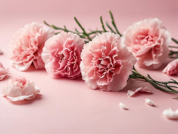 Photo pétales de grâce concept de style floral minimal beauté d'œillets roses partie 6