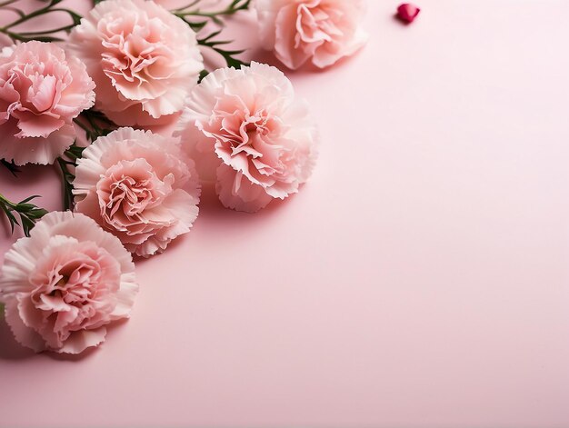 Pétales de grâce concept de style floral minimal beauté d'œillets roses partie 6