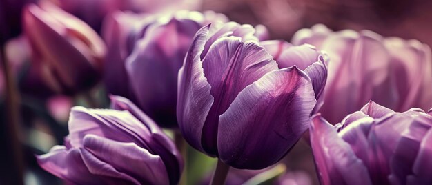 Les pétales de tulipes violettes en gros plan