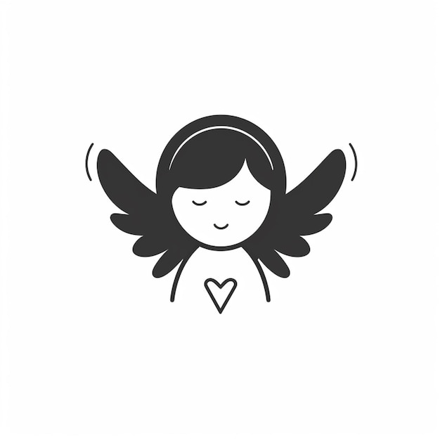 Un petit ange avec un coeur sur la tête