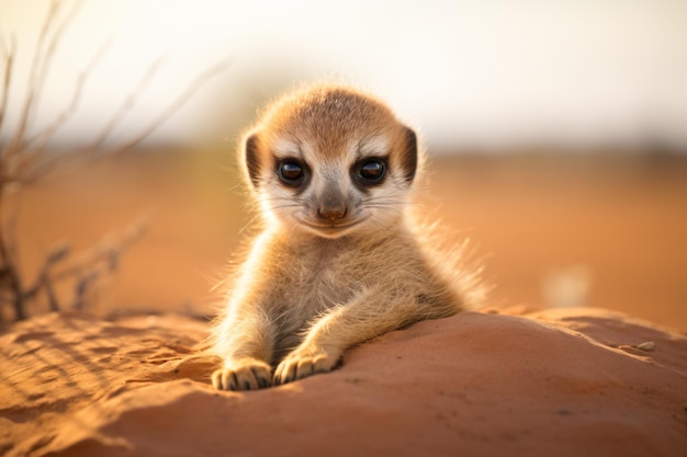 un petit animal assis sur le sommet d'un rocher