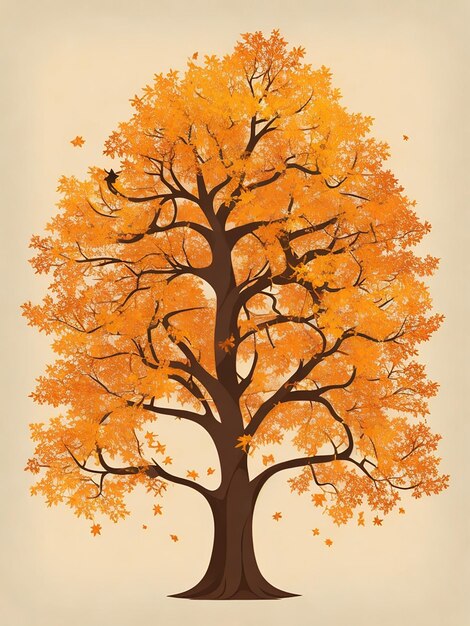 Petit arbre d'art vectoriel à feuilles