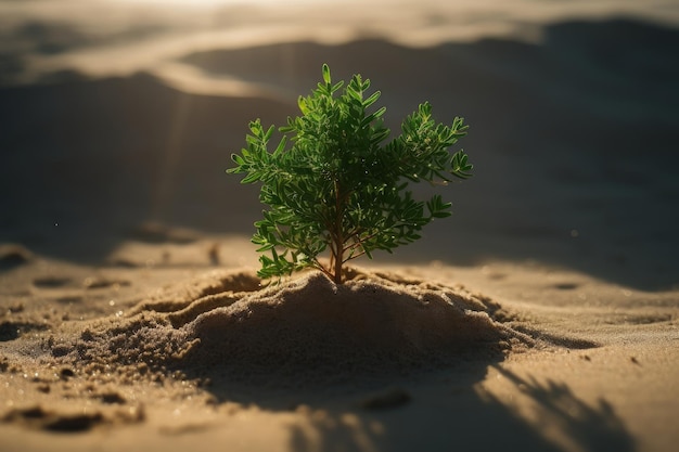 Un petit arbre dans le désert