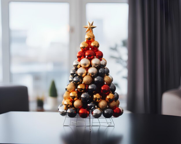 Un petit arbre de Noël orné de décorations