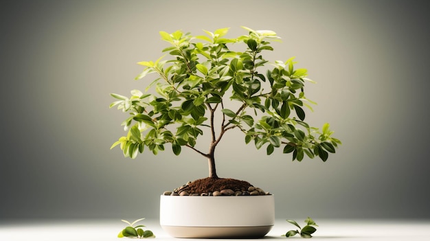 petit arbre sur un pot blanc