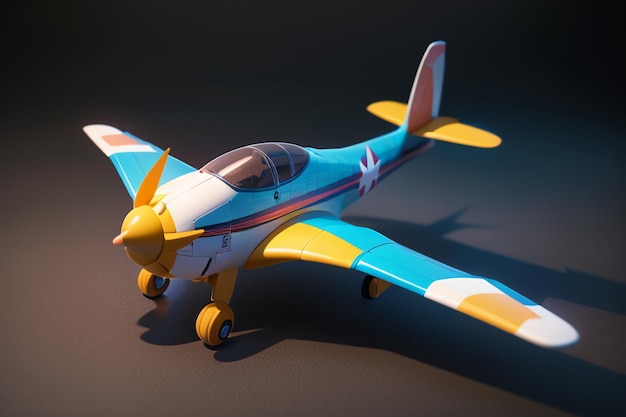 Petit avion spatial privé affichage enfants modèle d'avion jouet papier peint illustration de fond