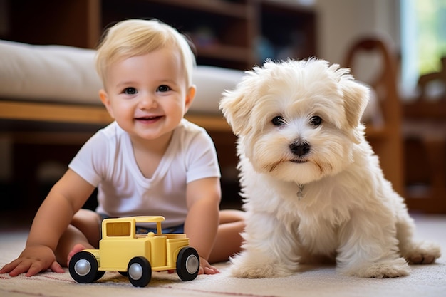 Un petit bébé blond américain