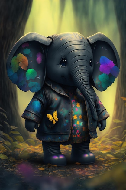 Petit bébé éléphant noir