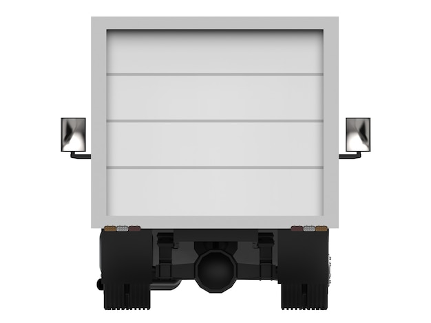 Petit camion blanc. Service de livraison de voitures. Livraison de marchandises et de produits aux points de vente au détail. Rendu 3D.