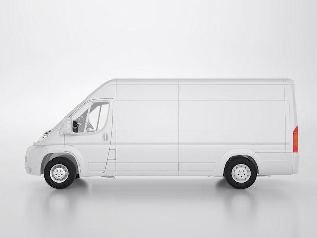 Petit camion sur fond blanc. Chemin de détourage. rendu 3D et illustration.