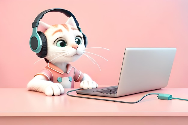 Petit chat, écoute la musique .