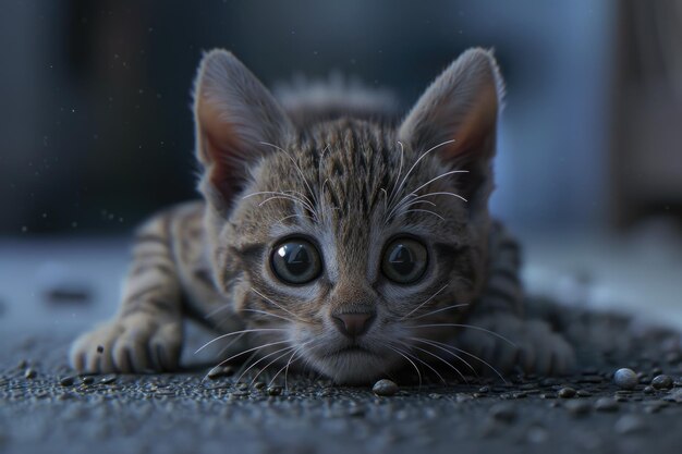 Un petit chat est un mignon modèle 3D