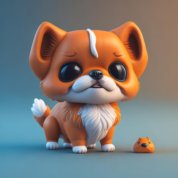 Un petit chien animé hyper réaliste en 3D.