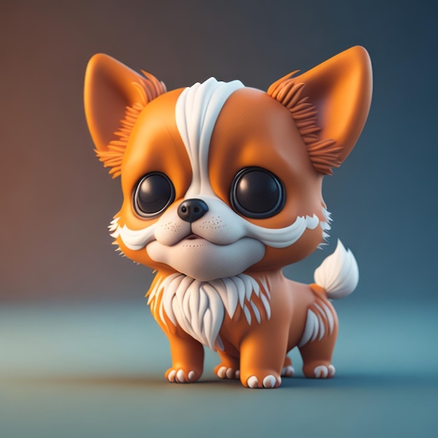 Un petit chien animé hyper réaliste en 3D.