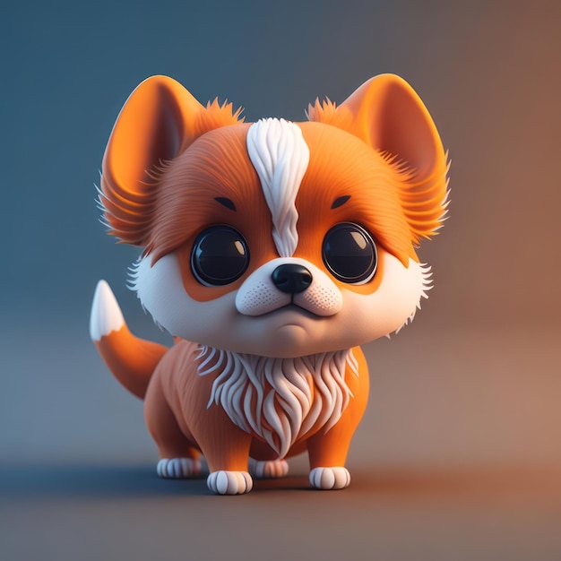 Un petit chien animé hyper réaliste en 3D.