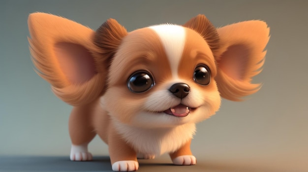 Un petit chien mignon et charmant dessin animé