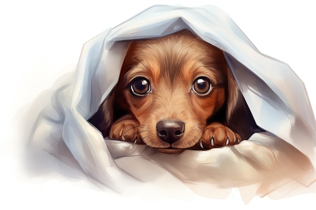 un petit chiot mignon de dessin animé un chiot innocent